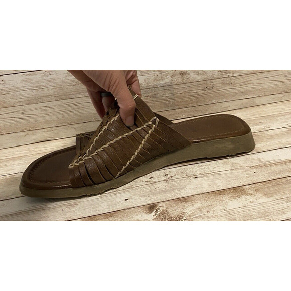 Tommy Bahama Sandals Mens 12D Brown Leather Huarache Slip On - Picture 6 of 11